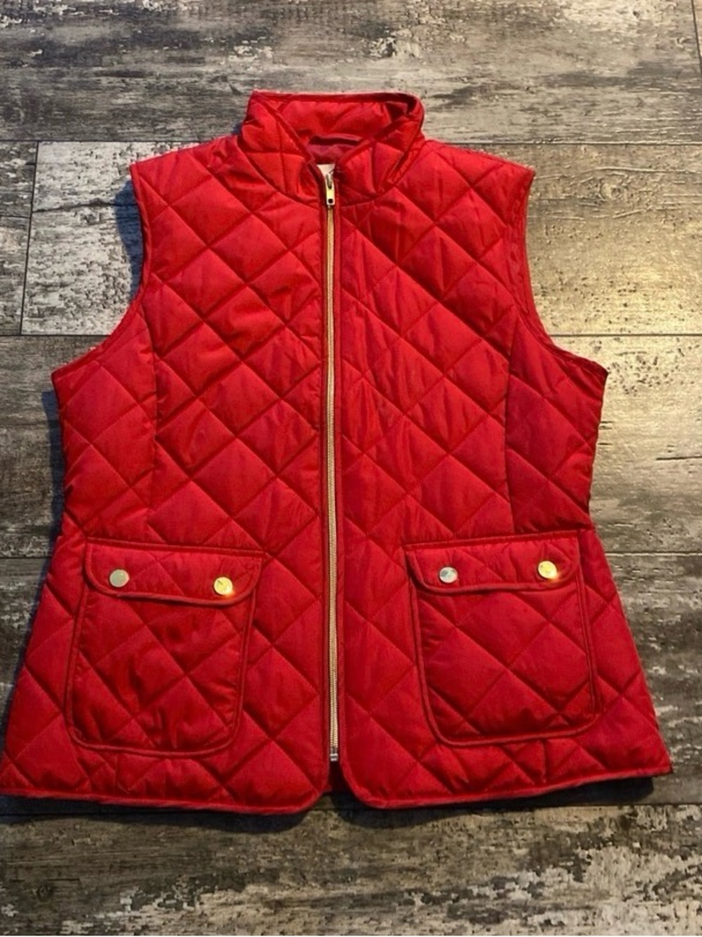Red Quilted Vest Size Small